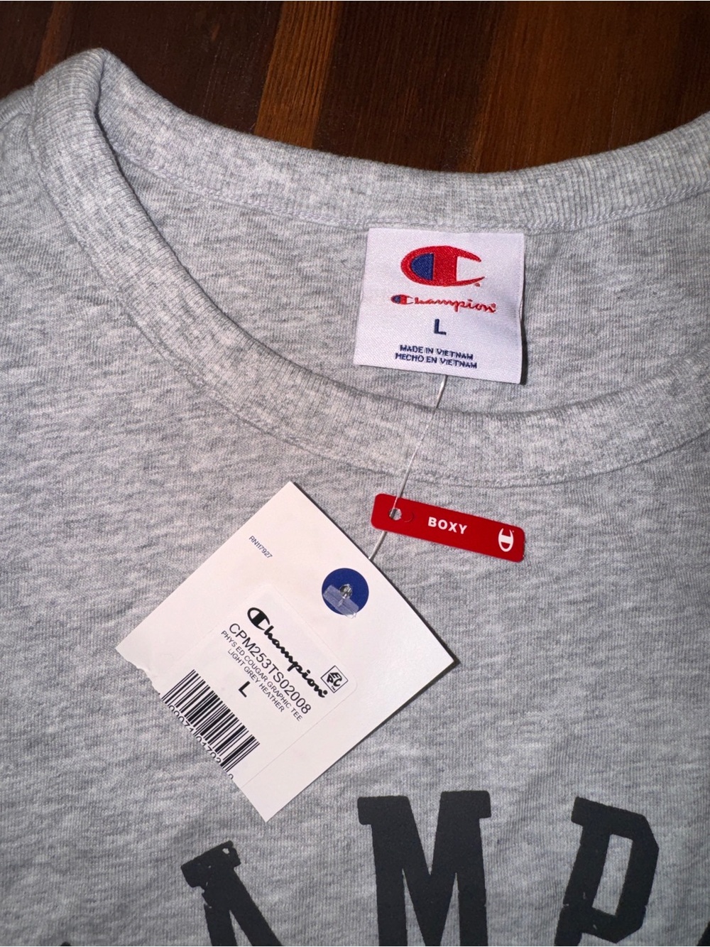 NWT Champion Phys. Ed. Boxy Cropped Graphic T-Shirt – Men’s Large - Picture 7 of 7
